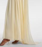 Self-Portrait Scarf-detail georgette maxi dress
