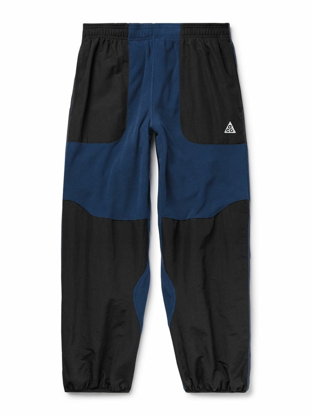 Photo: Nike - ACG Wolf Tree Panelled Polartec® Fleece and Nylon Sweatpants - Blue