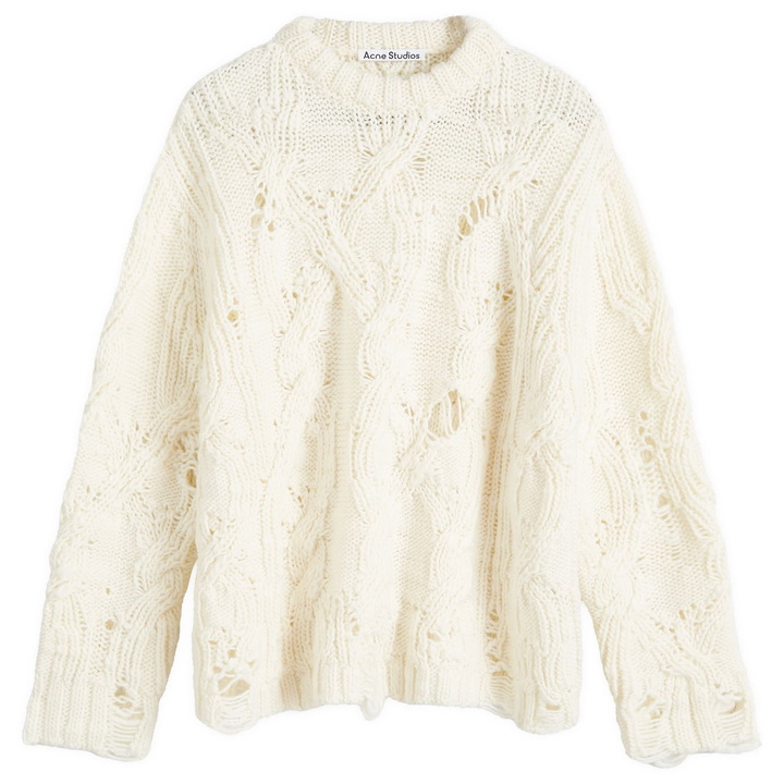 Photo: Acne Studios Women's Cable Knit Sweater in Pale Beige