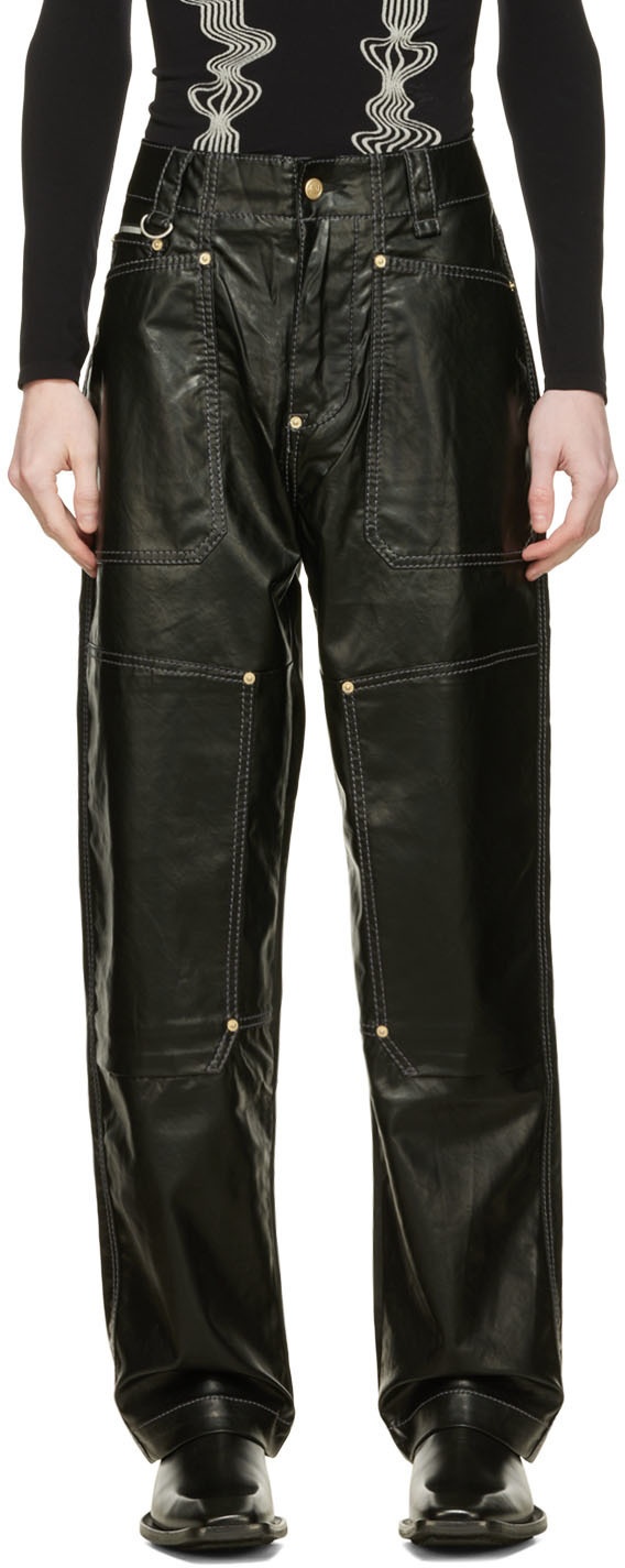 EYTYS Black Mercury Faux-Leather Trousers Eytys