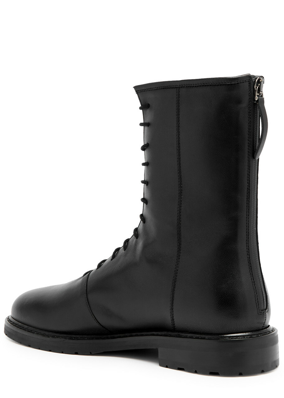 Legres Grained Leather Ankle Boots Black