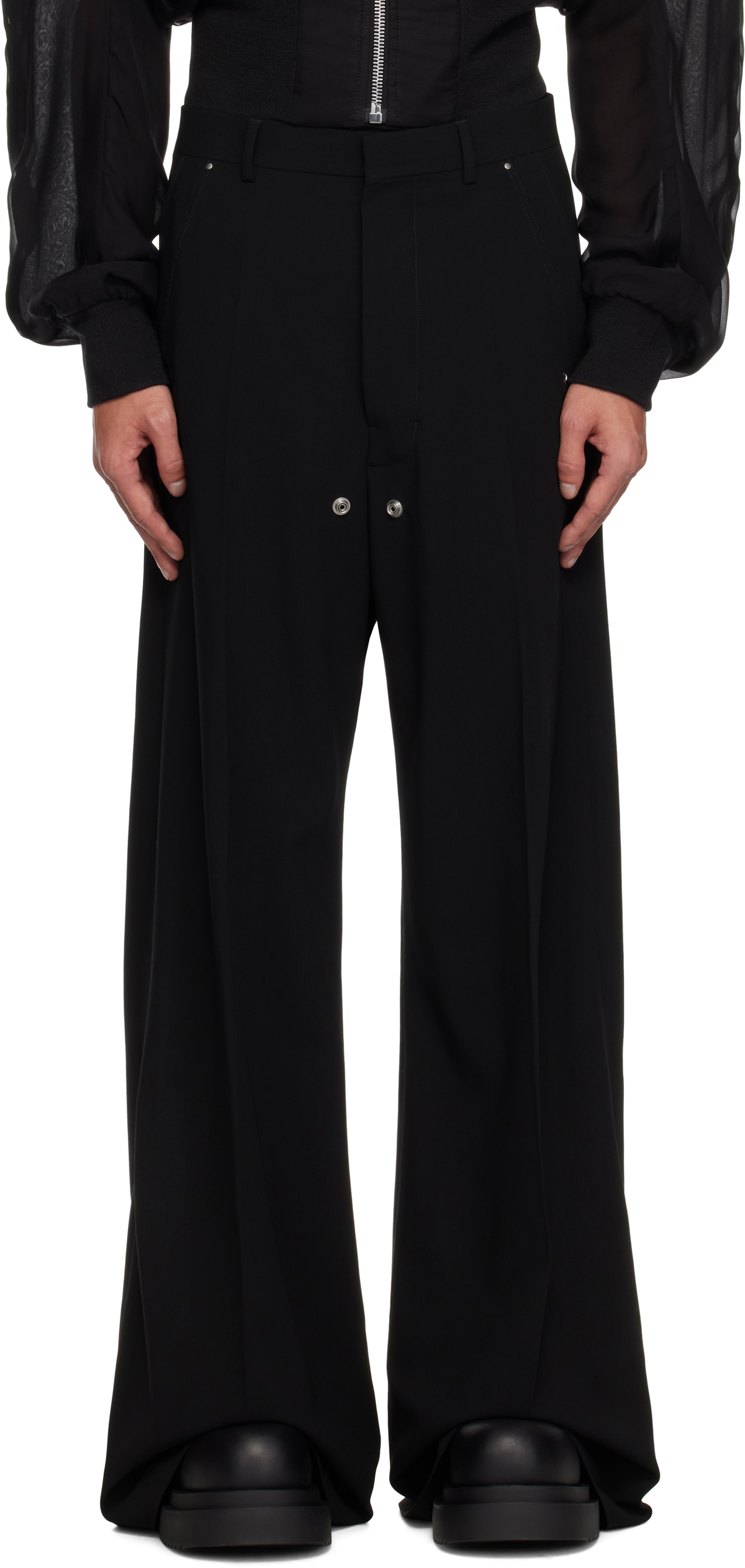 Rick Owens Black Hollywood Tailored Belas Trousers Rick Owens
