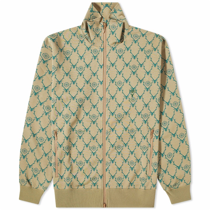 Photo: South2 West8 Men's Poly Trainer Skull Target Track Jacket in Khaki