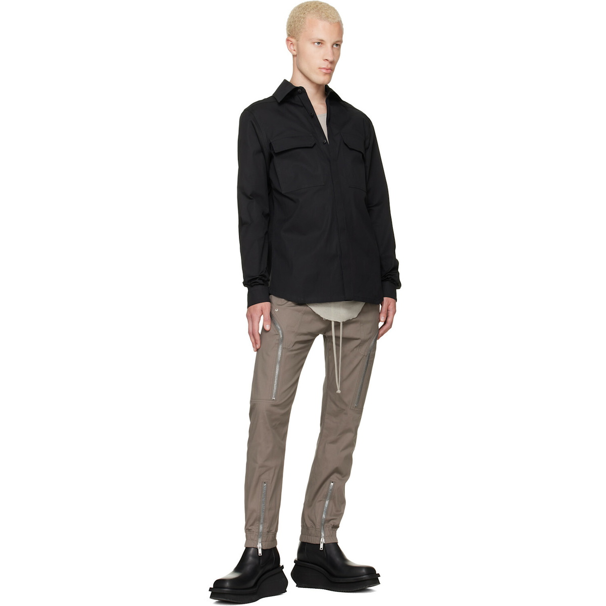 Rick Owens Gray Tower Heizer Cargo Pants