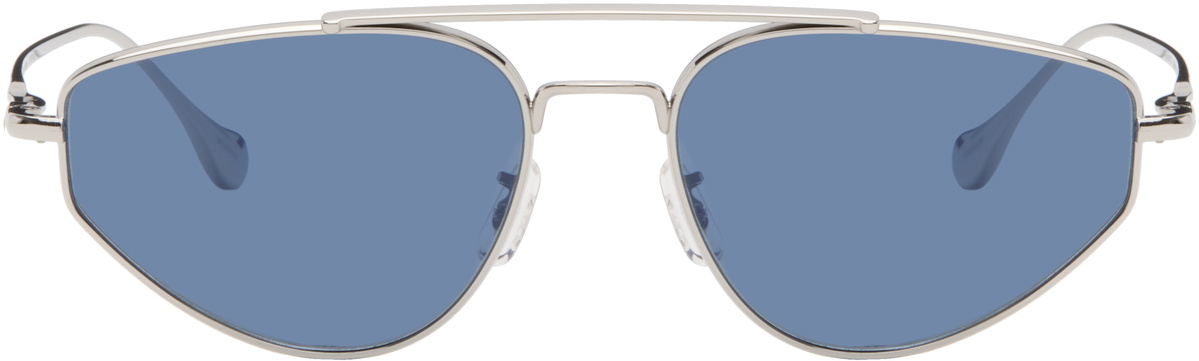 Jil Sander Silver Oliver Peoples 'Edition 5' Aviator Sunglasses