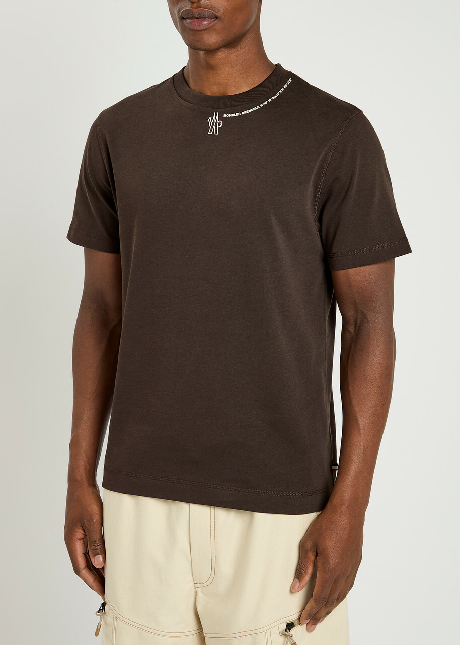 Moncler Grenoble Logo-appliquéd Cotton T-shirt Brown