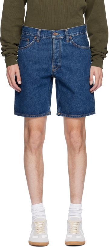 Photo: Nudie Jeans Blue Seth Denim Shorts