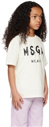MSGM Kids Kids Off-White Printed T-Shirt