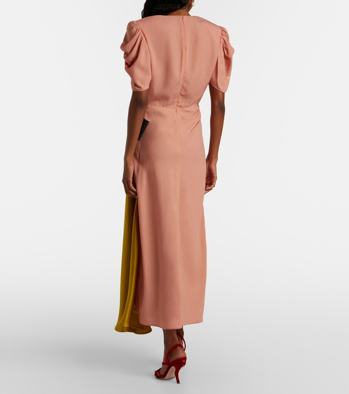 Valentino Bow-detail draped midi dress