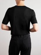SAINT LAURENT - Logo-Embroidered Jersey T-Shirt - Black