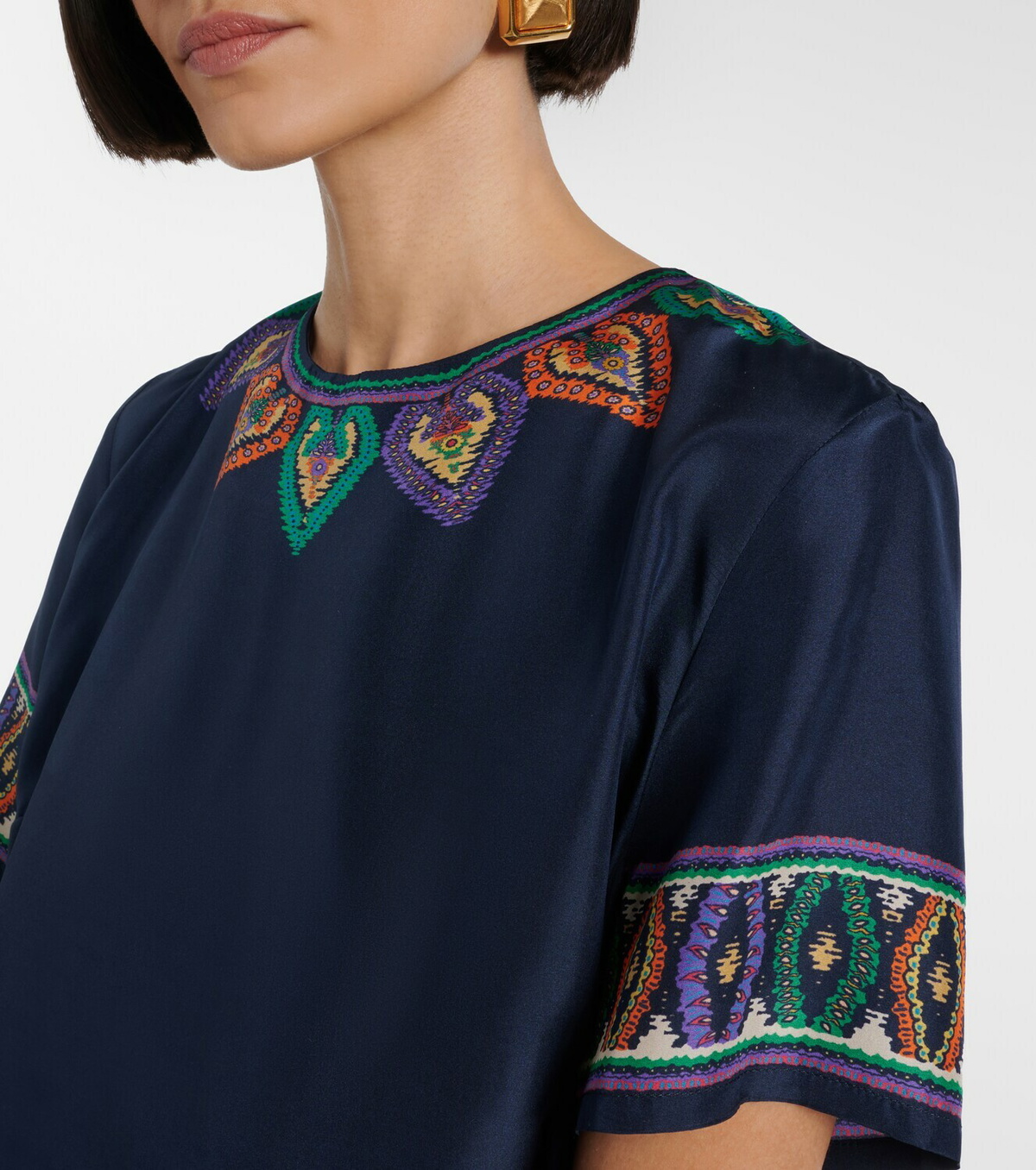 Etro Paisley silk habotai minidress