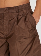 Washed Taffeta Shorts in Brown