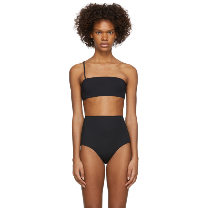 Rudi Gernreich Black One Strap Bandeau Bikini Top