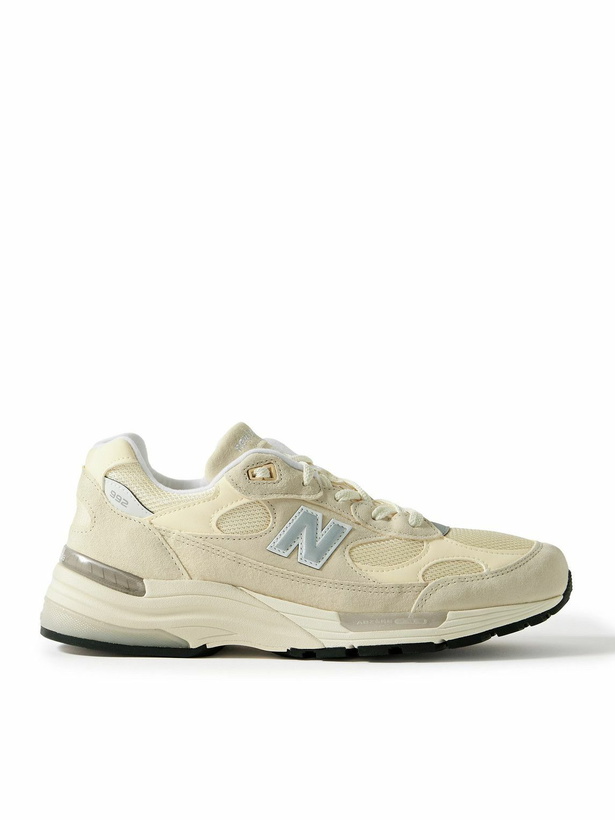 Photo: New Balance - 992 Suede, Leather and Mesh Sneakers - Neutrals