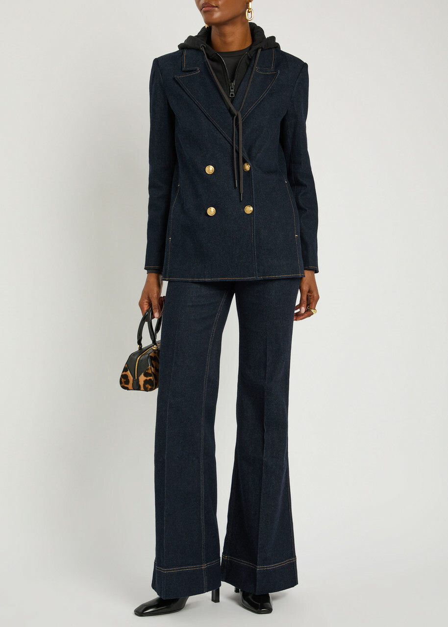 Alice + Olivia Perfect Wide-leg Jeans Dark Blue