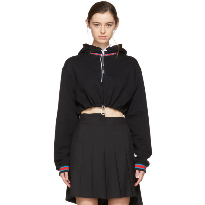 Photo: Opening Ceremony Black Cropped Ringer Hoodie