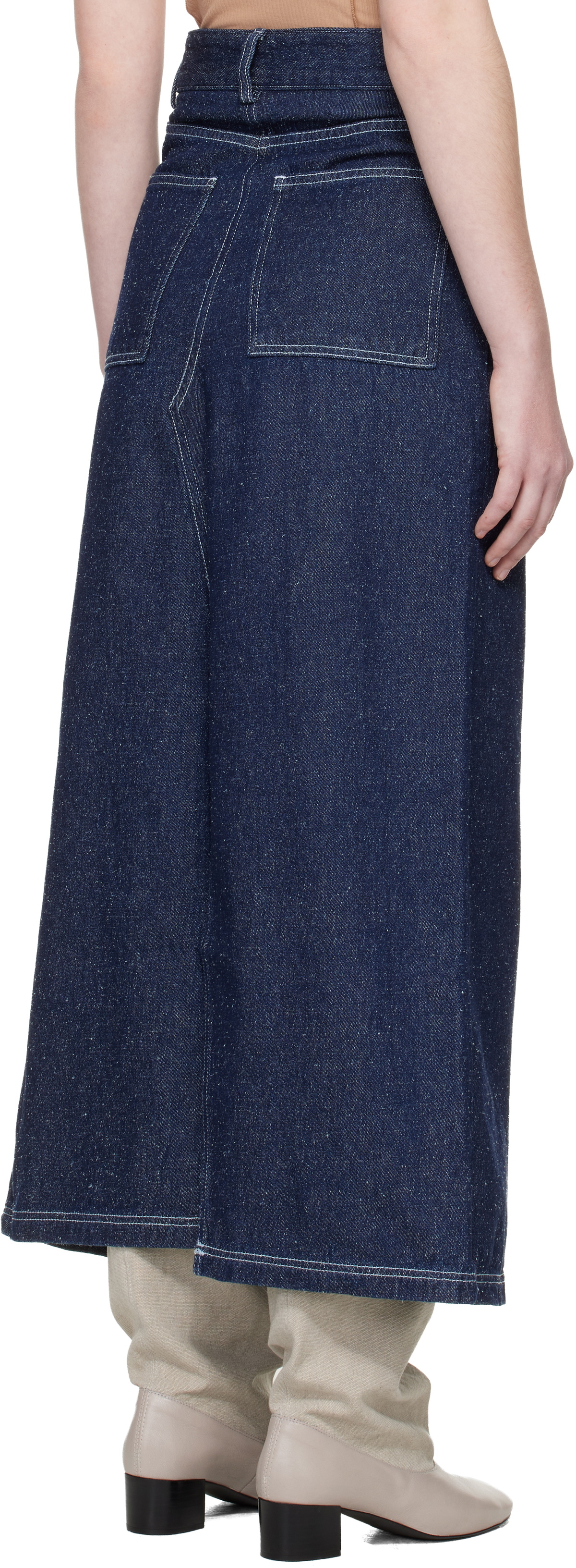Baserange Blue Tajo Denim Maxi Skirt