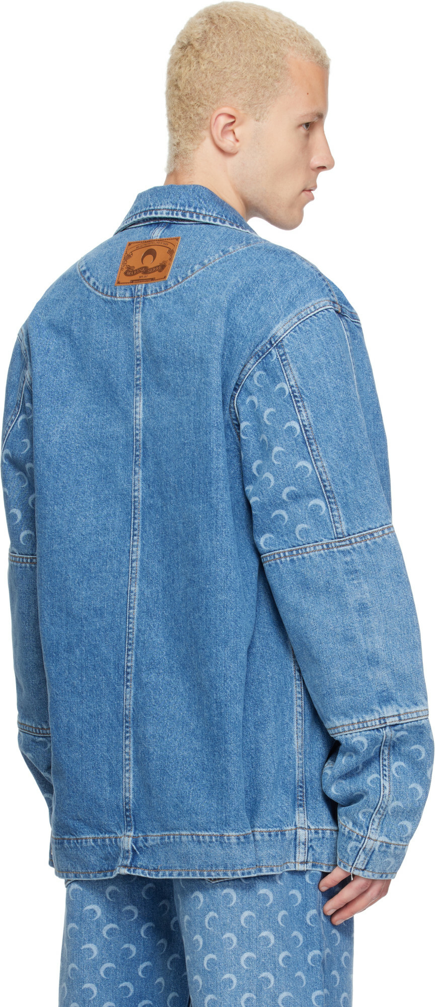Marine Serre Blue Denim Trucker Jacket