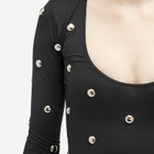 Fiorucci Women's Metal Studded Bodysuit in Black
