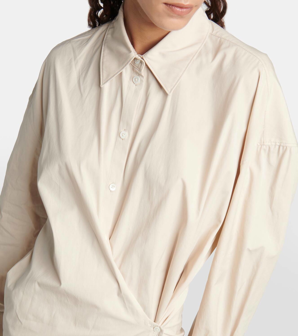 Lemaire Asymmetric cotton and silk shirt dress Lemaire