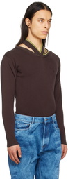 Y/Project Brown Embroidered Sweater