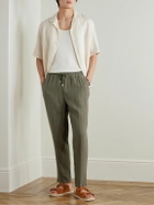 Altea - Mattia Straight-Leg Linen Trousers - Green
