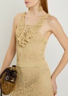 Isabel Marant Ornella Bead-embellished Crochet Maxi Dress Camel