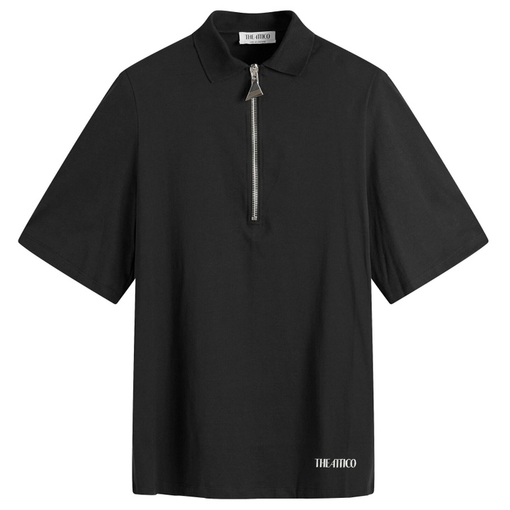Photo: The Attico Women's Zip Front T-Shirt in Black