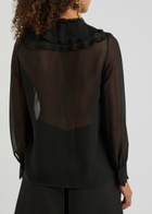 Chloe Ruffled Silk-chiffon Blouse Black