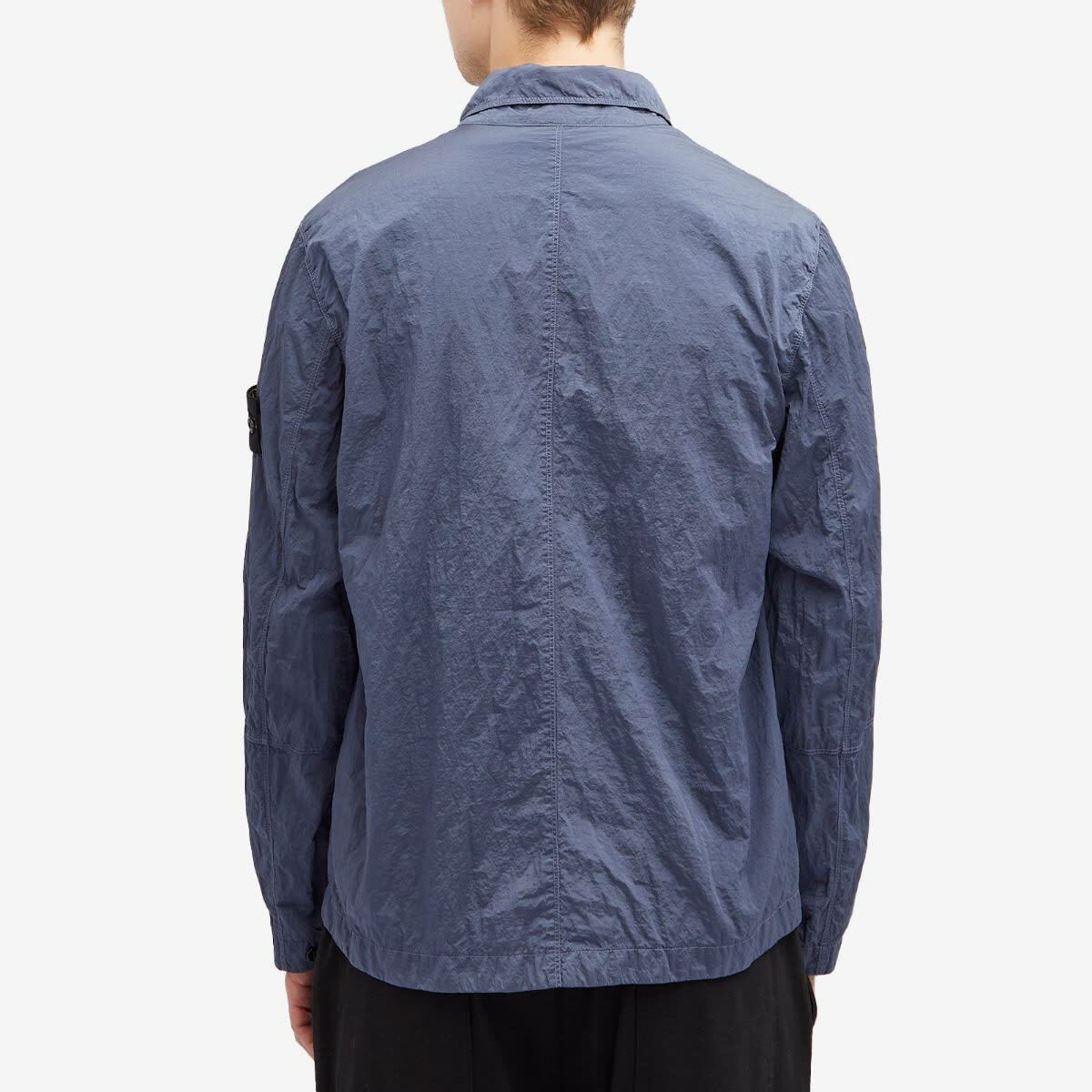 Stone Island Men's Nylon Metal Shirt Jacket in Mid Blue