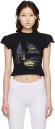 VETEMENTS Black 'Paris' Tourist Front Sleeve Baby T-shirt