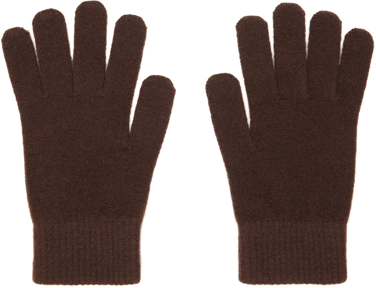 Yves Salomon Brown Cashmere Gloves