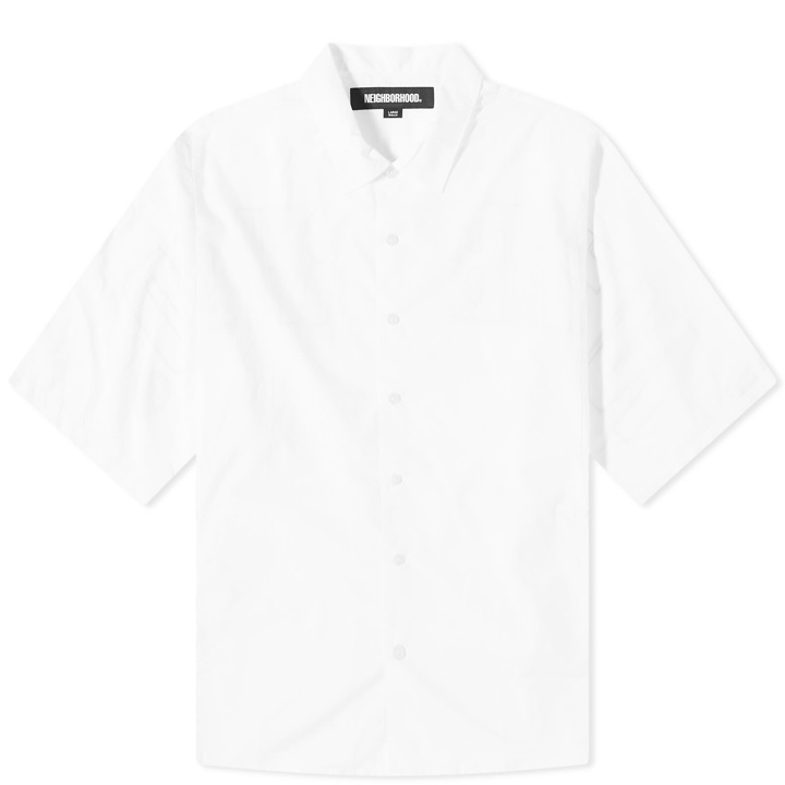 Photo: Neighborhood Men's Dolmansleeve Logo Short Sleeve Shirt in White
