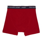 Polo Ralph Lauren Three-Pack Red and Blue Boxer Briefs