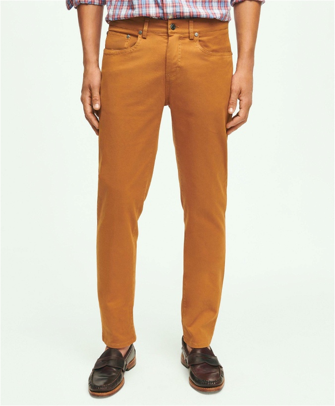 Photo: Brooks Brothers Men's Five-Pocket Stretch Cotton Garment Dyed Pants | Brown