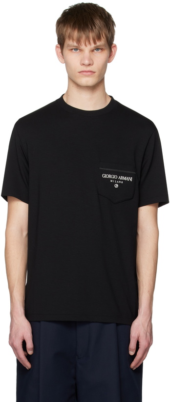 Photo: Giorgio Armani Black Patch Pocket T-Shirt