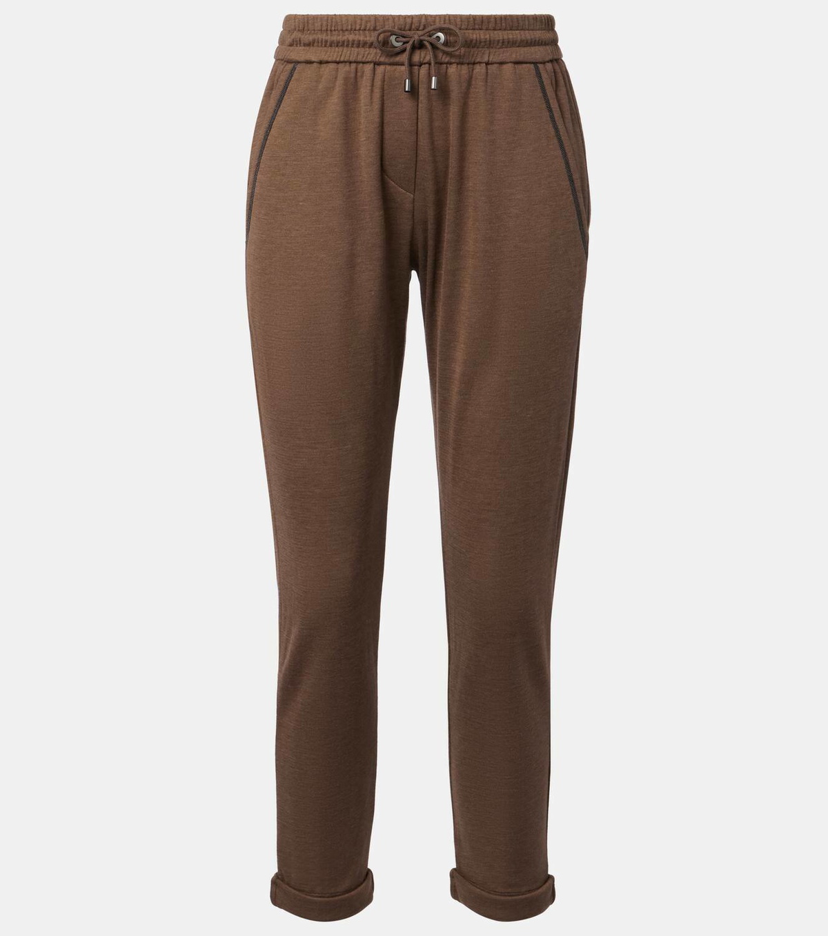 Brunello Cucinelli Embellished cotton-blend sweatpants