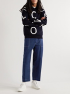 Moncler - Straight-Leg Logo-Appliquéd Cotton-Blend Twill Trousers - Blue