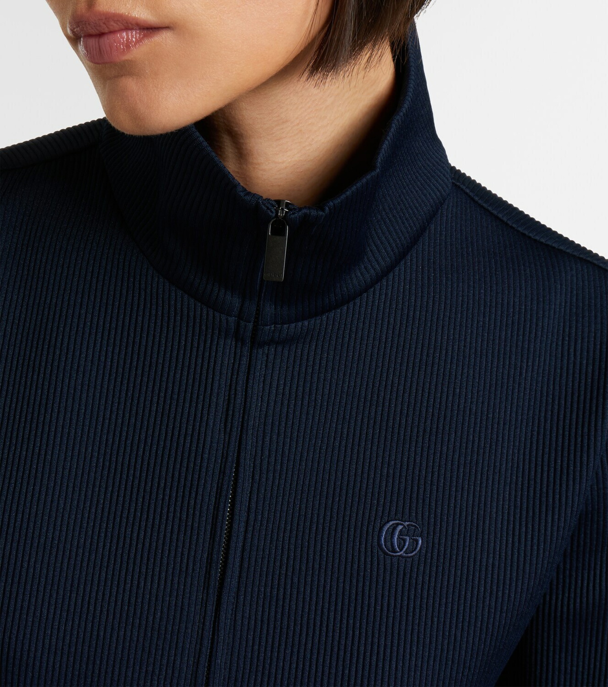Gucci Web Stripe jersey zip-up sweatshirt