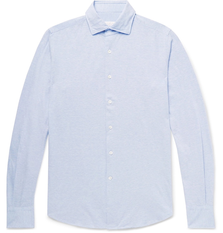 Photo: Incotex - Cotton-Piqué Shirt - Blue