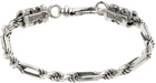 Emanuele Bicocchi Silver Figaro Rope Chain Bracelet