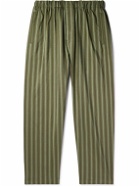 Lemaire - Straight-Leg Striped Silk Trousers - Green