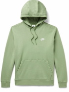 Nike - Sportswear Club Logo-Embroidered Cotton-Blend Jersey Hoodie - Green
