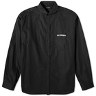 Balenciaga Men's Logo Poplin Shirt in Black