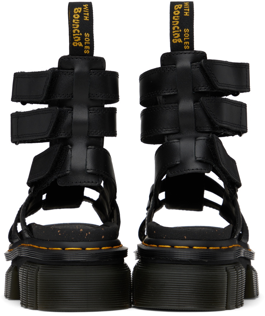 Dr. Martens Black Ricki Leather Platform Gladiator Sandals