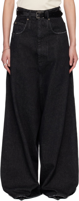 Photo: LU'U DAN Black Drop Crotch Denim Jeans