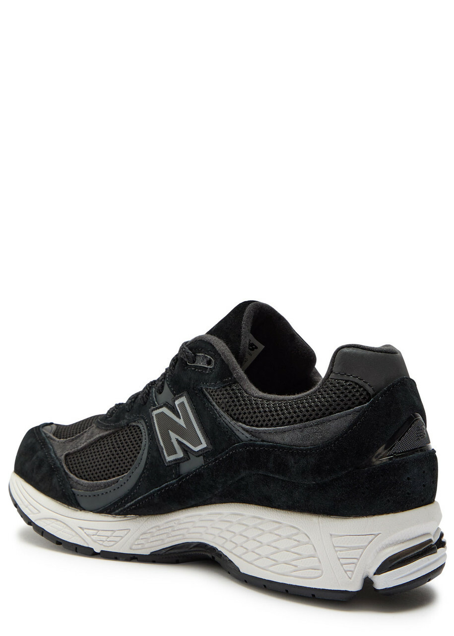 New Balance 2002R Panelled Suede and Mesh-knit Sneakers Black