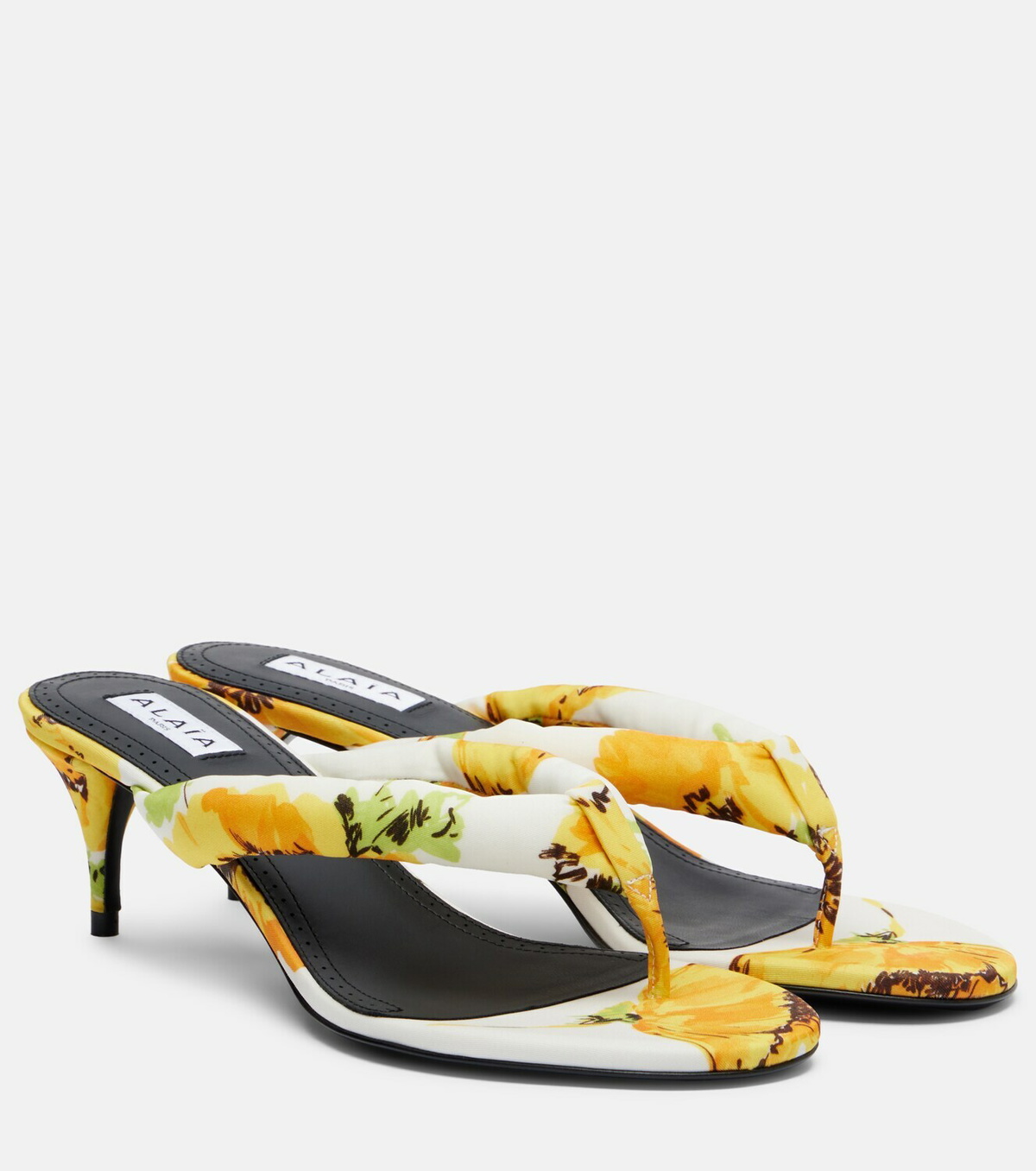 Alaïa Floral padded thong sandals