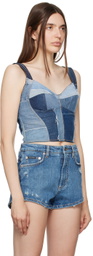 Dolce & Gabbana Blue Patchwork Corset