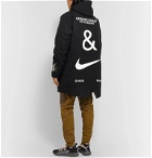 Nike - Undercover Logo-Print Coated-Twill Parka With Detachable Quilted Down Liner - Black